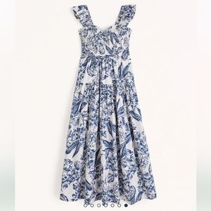 Ruffle Strap Smocked Midi Dress brand new - no tags - from Abercrombie